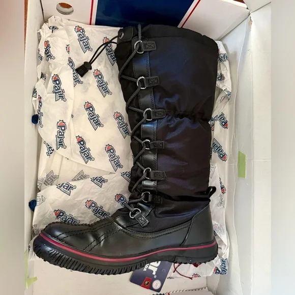 Pajar Grip Black and Red Snow Boots like new - Picture 3 of 9